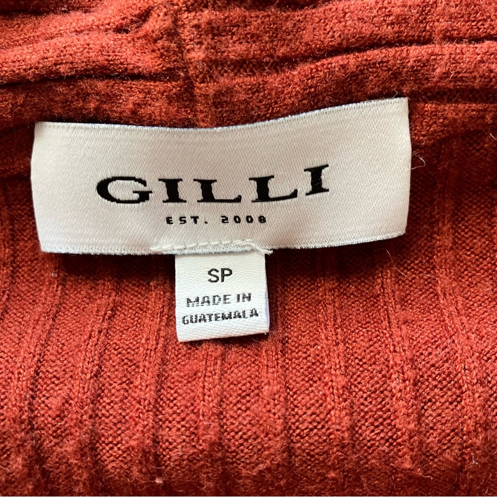 Gilli Burnt Rust Red Sleeveless Mid Length Faux Wrap Jumpsuit size Small - Picture 6 of 9